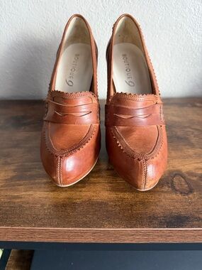 Boutique 9 Women's Cognac Leather Penny Loafers